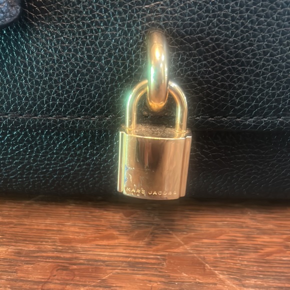 Marc Jacobs 2 Way Cadena Charm Black Pebbled Leather Satchel - Picture 3 of 15